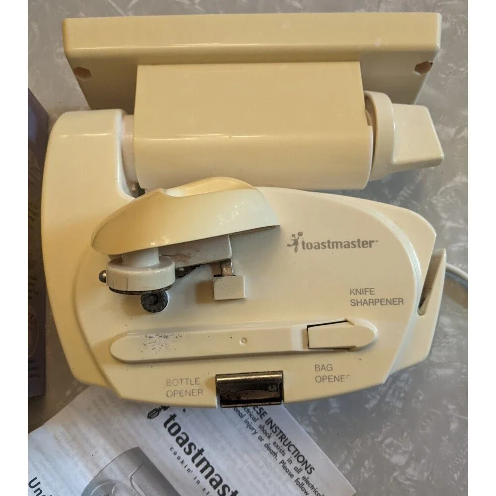 ✨ Toastmaster Under Cabinet Can Opener W/Knife Sharpener White 2246 Space Maker